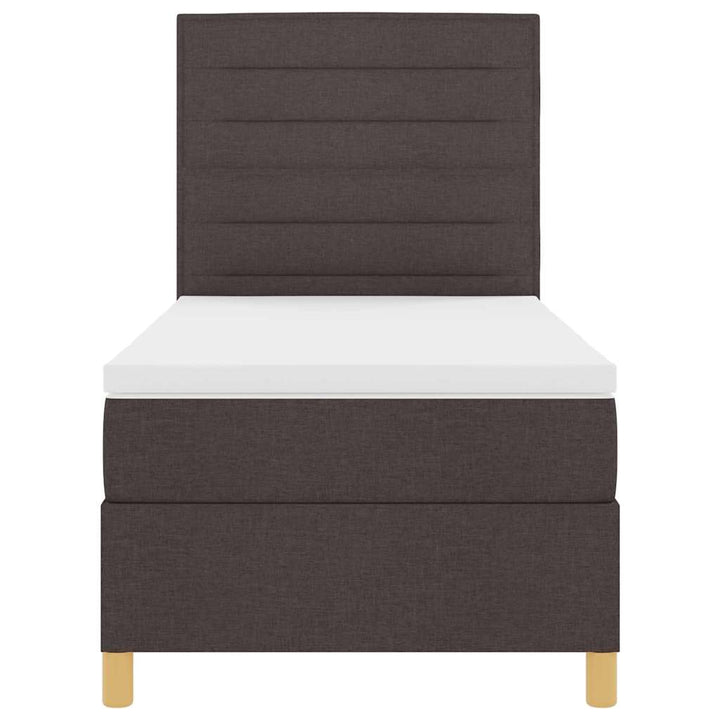 Box spring seng med madras Mørk Brun 80 x 200 cm Stof