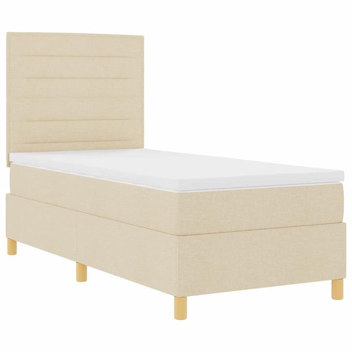 Box spring seng med madras Creme 80 x 200 cm Stof