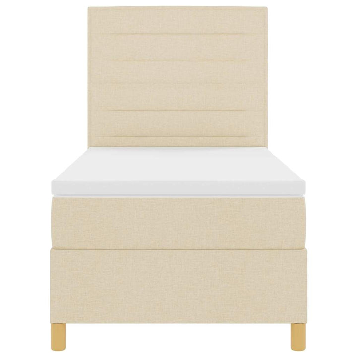 Box spring seng med madras Creme 80 x 200 cm Stof