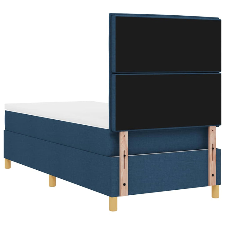 Box spring seng med madras med hovedgærde Blå 80 x 200 cm Stof