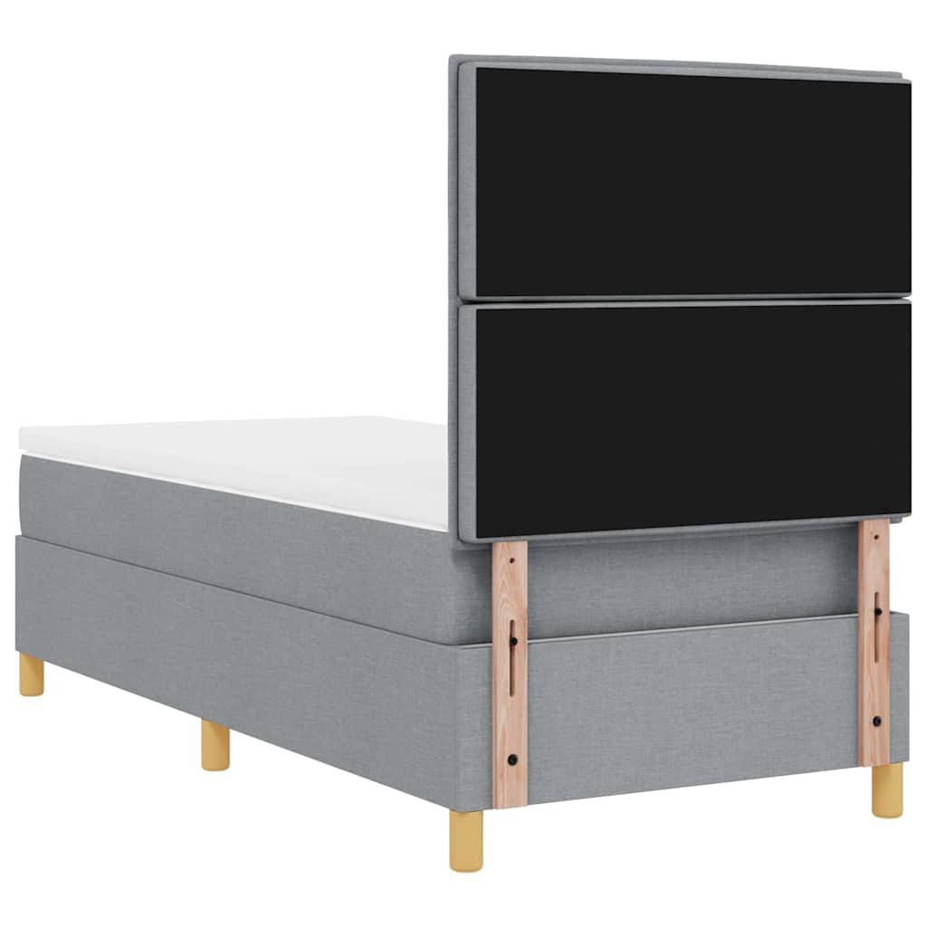 Box spring seng med madras Lysegrå 90 x 190 cm Stof