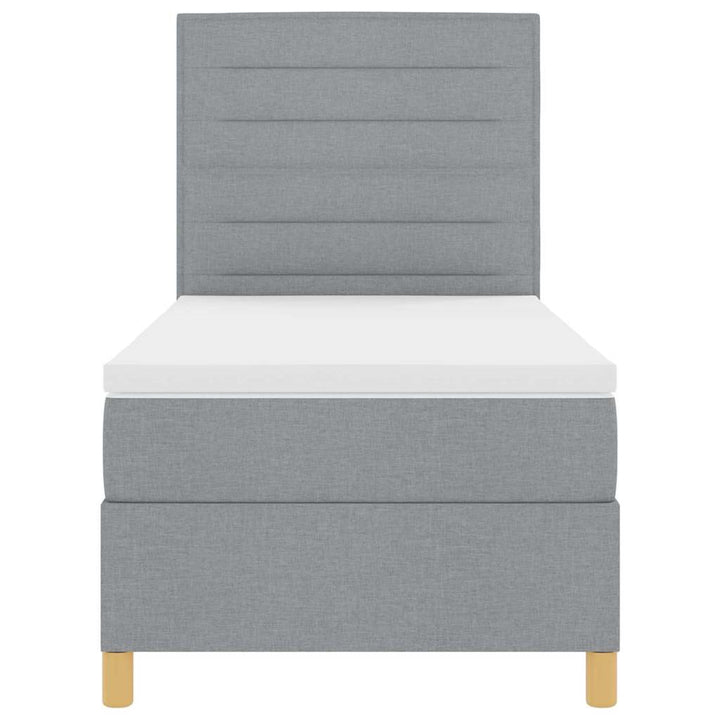 Box spring seng med madras Lysegrå 90 x 190 cm Stof