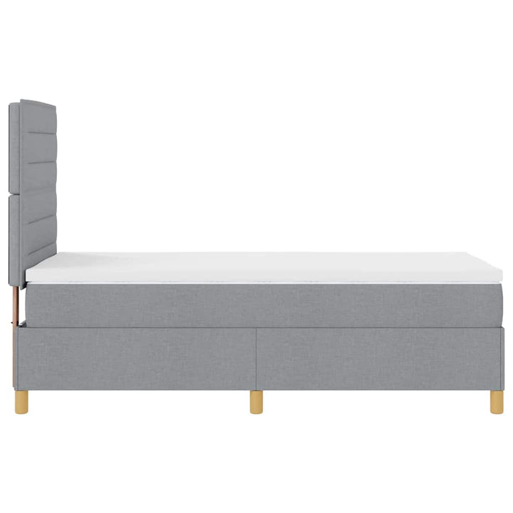 Box spring seng med madras Lysegrå 90 x 190 cm Stof
