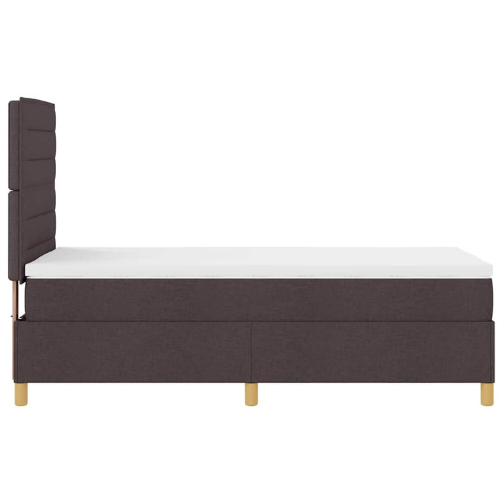 Box spring seng med hovedgærde Mørk Brun 90 x 190 cm Stof