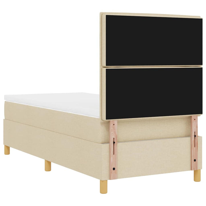 Box spring seng med madras Creme 90 x 190 cm Stof