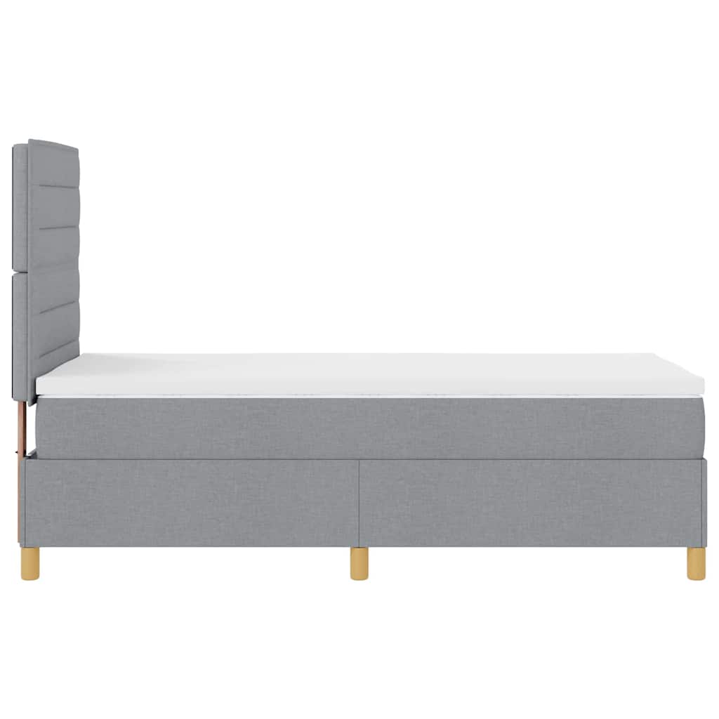 Box spring seng med madras Lysegrå 100 x 200 cm Stof
