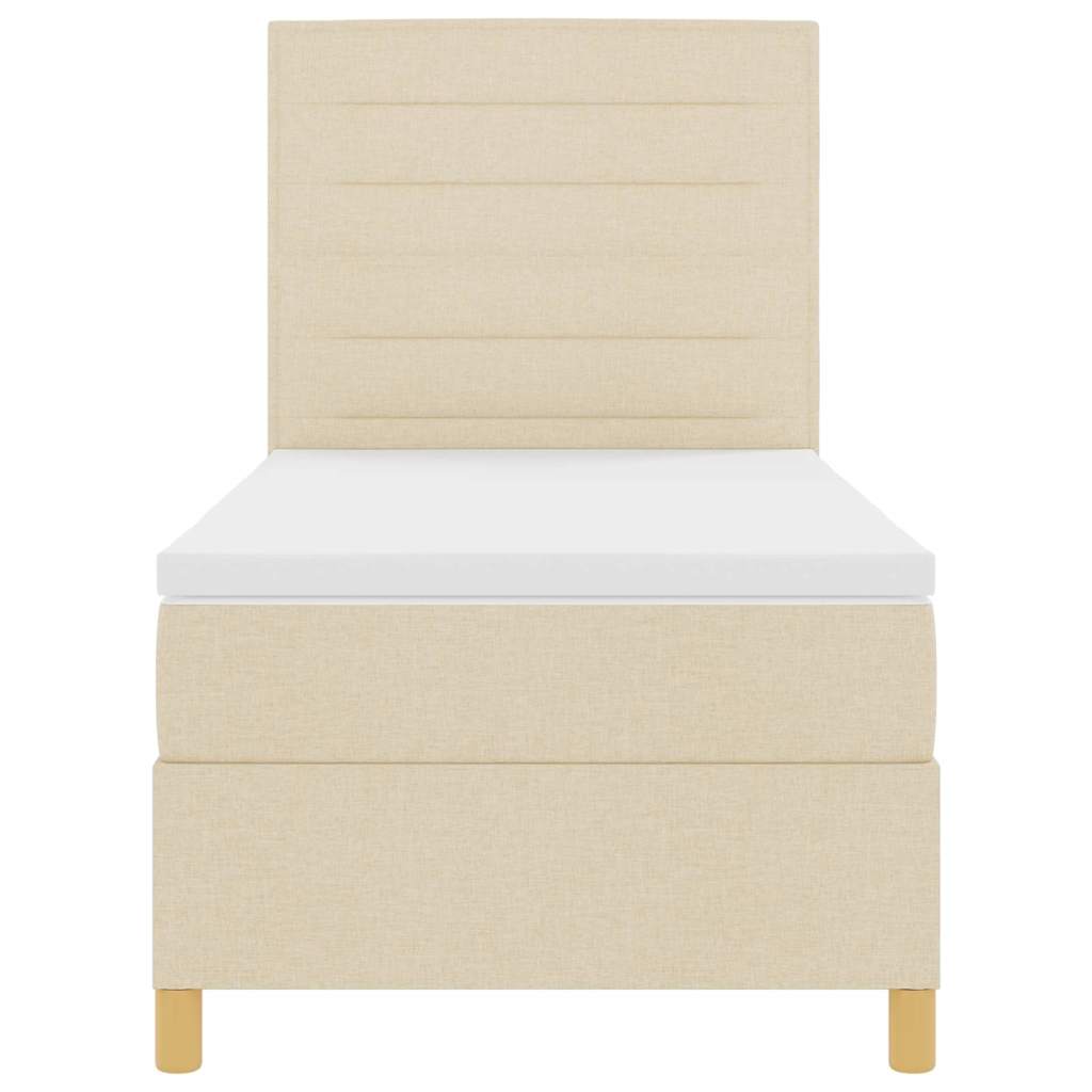 Box spring seng med madras Creme 100 x 200 cm Stof