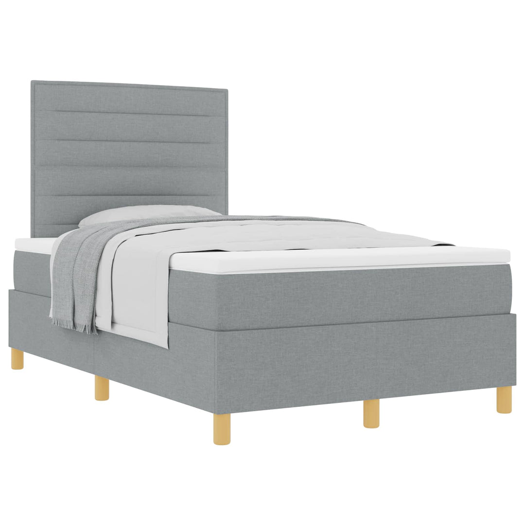 Box spring seng med madras Lysegrå 120 x 190 cm Stof
