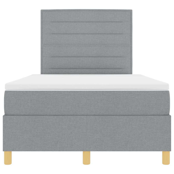 Box spring seng med madras Lysegrå 120 x 190 cm Stof