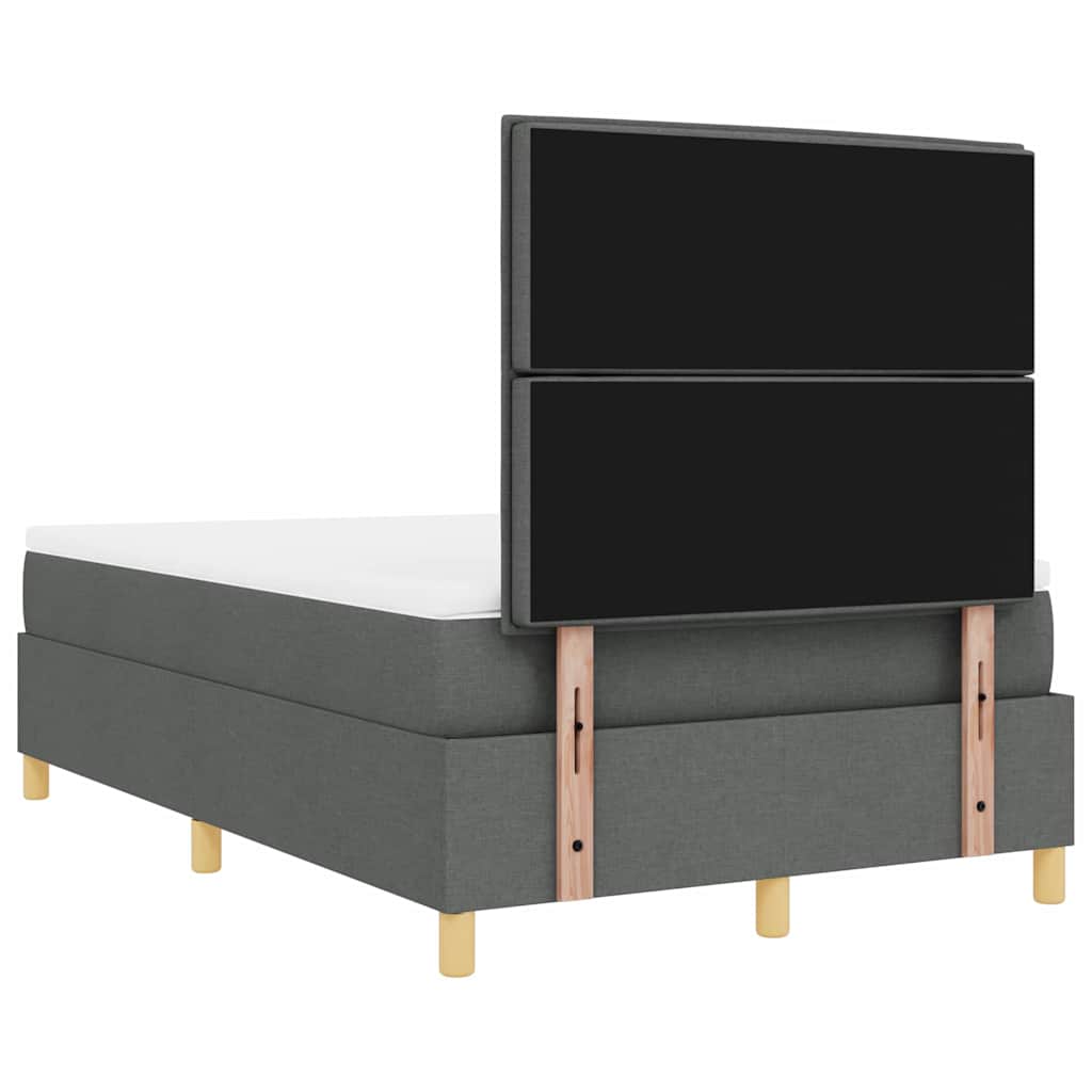 Box spring seng med madras Mørkegrå 120 x 190 cm Stof