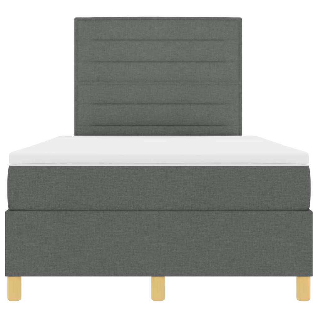 Box spring seng med madras Mørkegrå 120 x 190 cm Stof