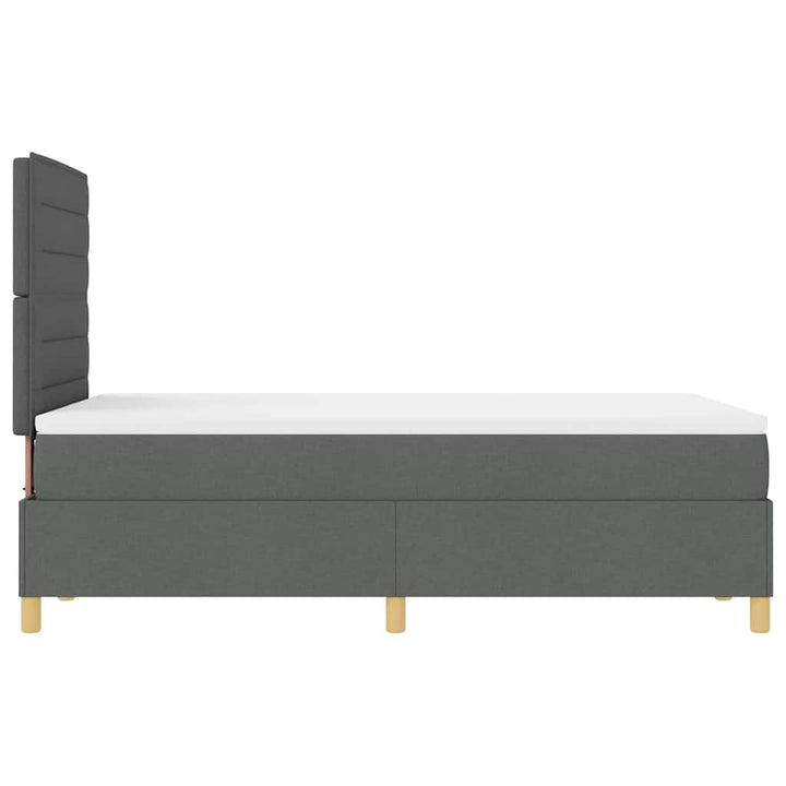 Box spring seng med madras Mørkegrå 120 x 190 cm Stof