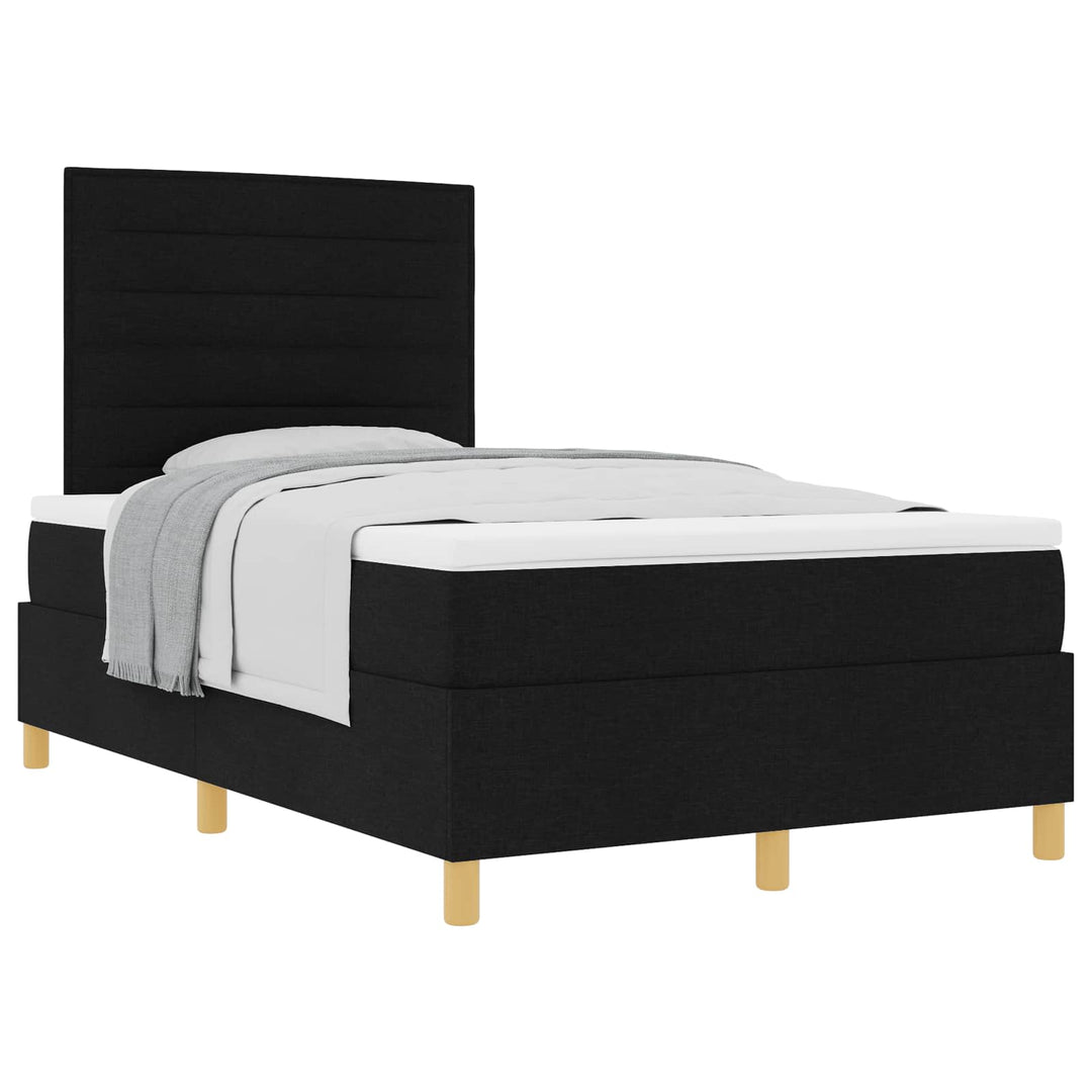 Box spring seng med madras Sort 120 x 190 cm Stof