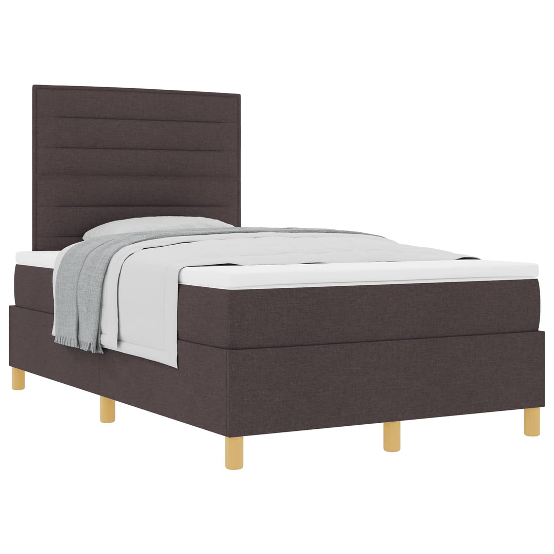 Box spring seng med madras Mørk Brun 120 x 190 cm Stof