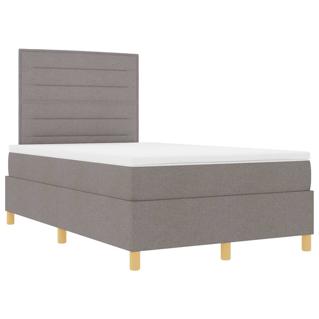 Box spring seng med madras Gråbrun 120 x 190 cm Stof