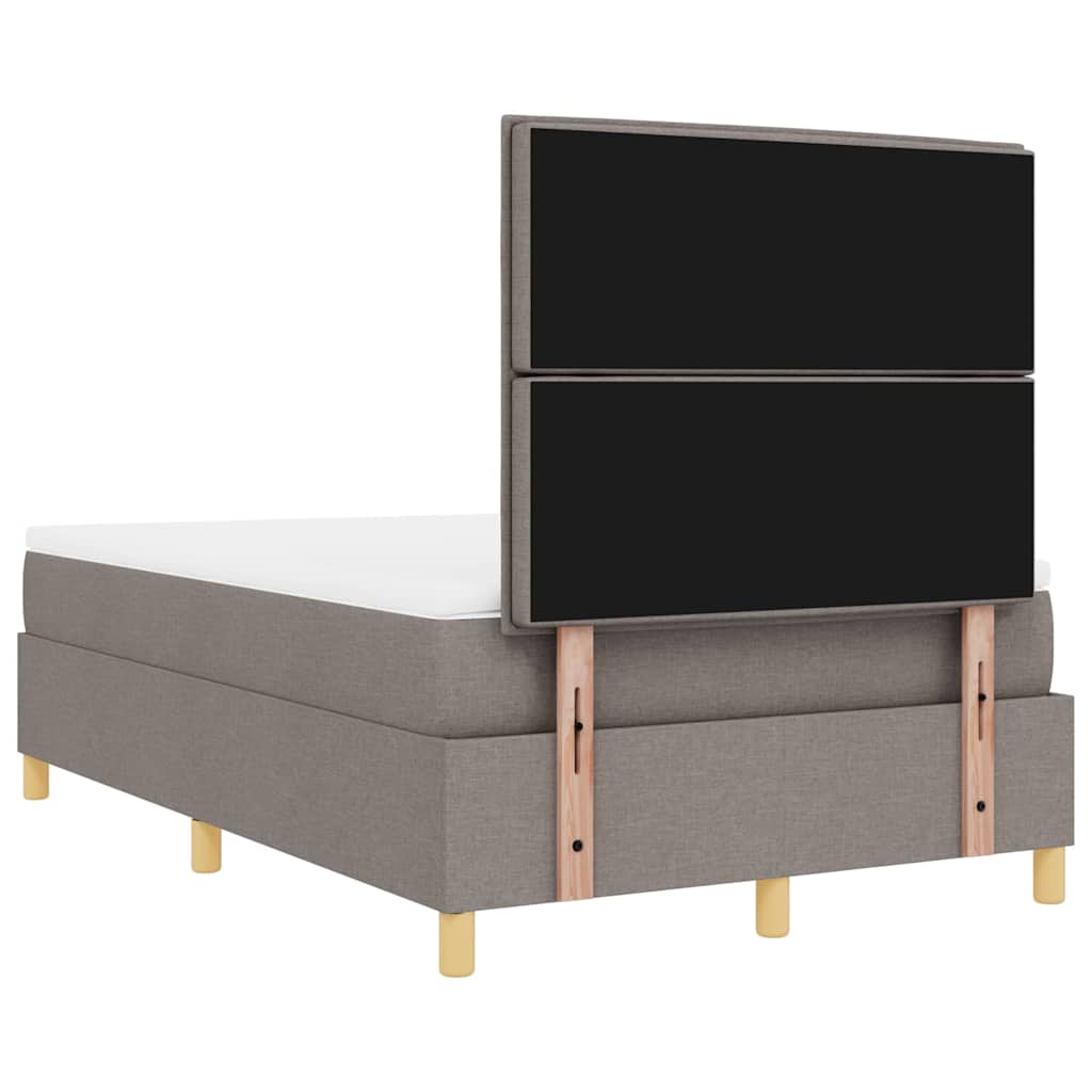 Box spring seng med madras Gråbrun 120 x 190 cm Stof