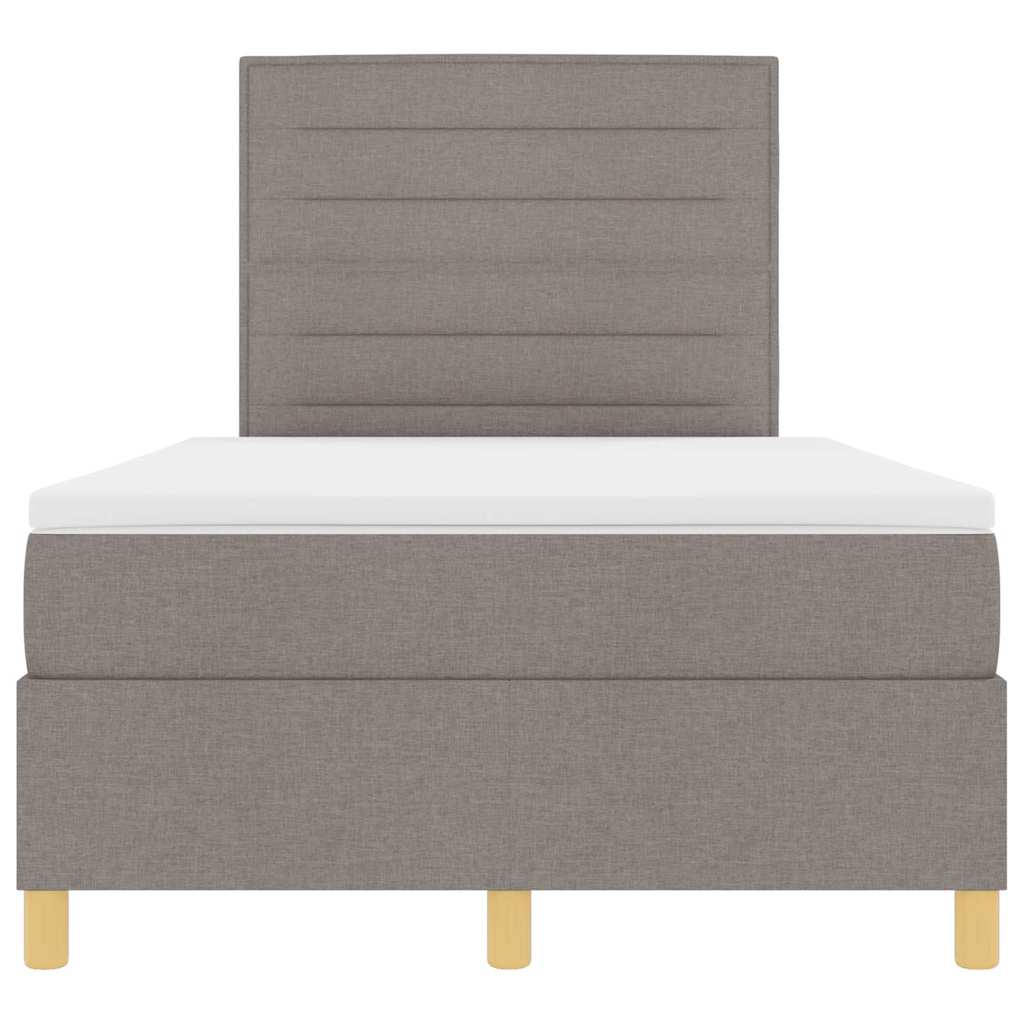 Box spring seng med madras Gråbrun 120 x 190 cm Stof