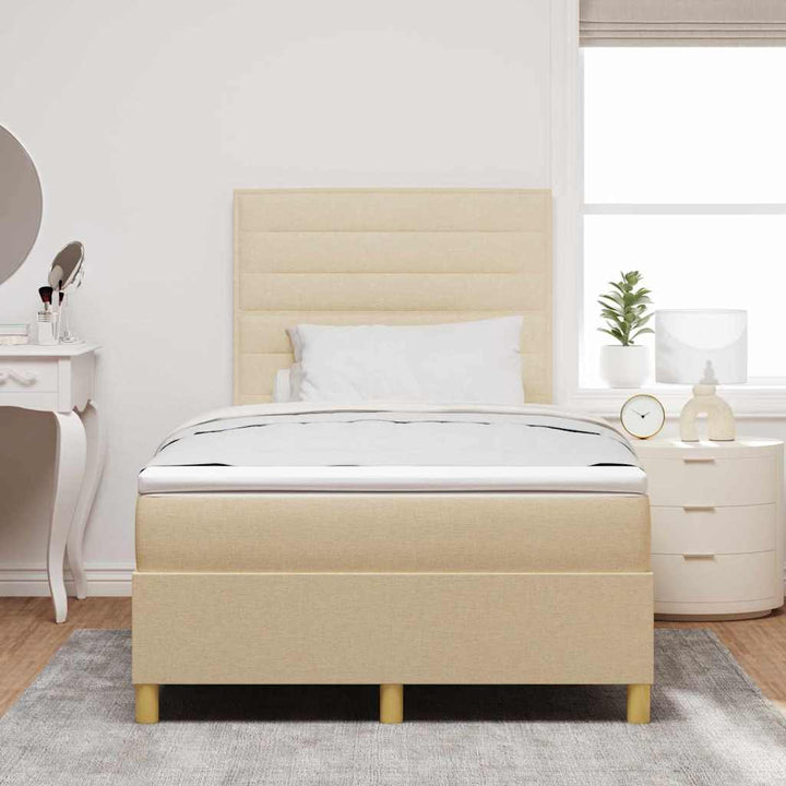 Box spring seng med madras Creme 120 x 190 cm Stof