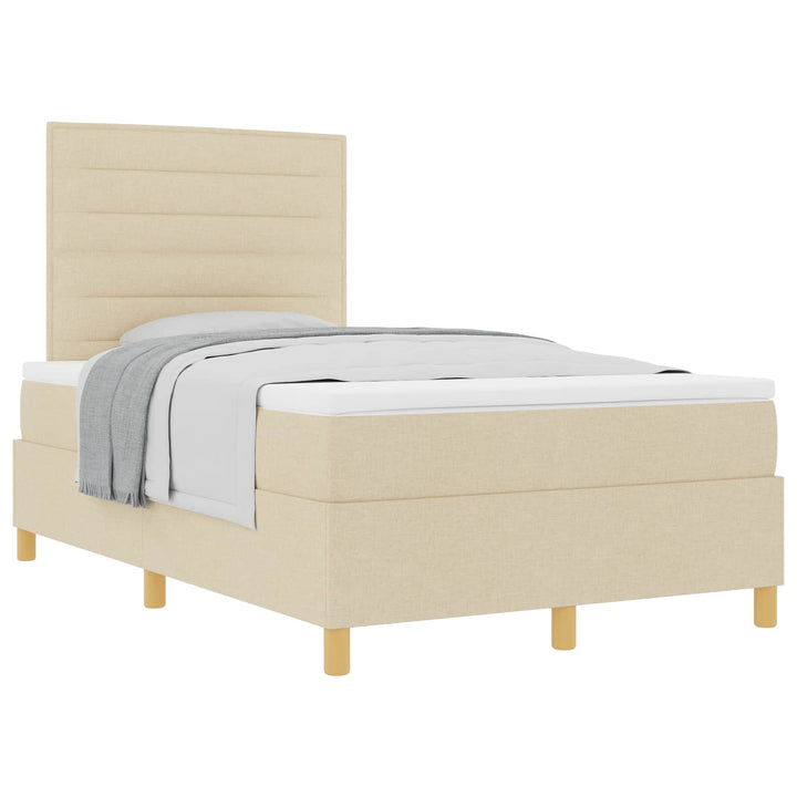 Box spring seng med madras Creme 120 x 190 cm Stof