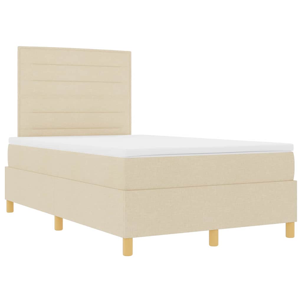 Box spring seng med madras Creme 120 x 190 cm Stof