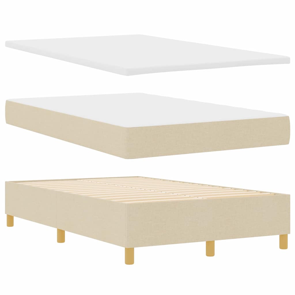 Box spring seng med madras Creme 120 x 190 cm Stof