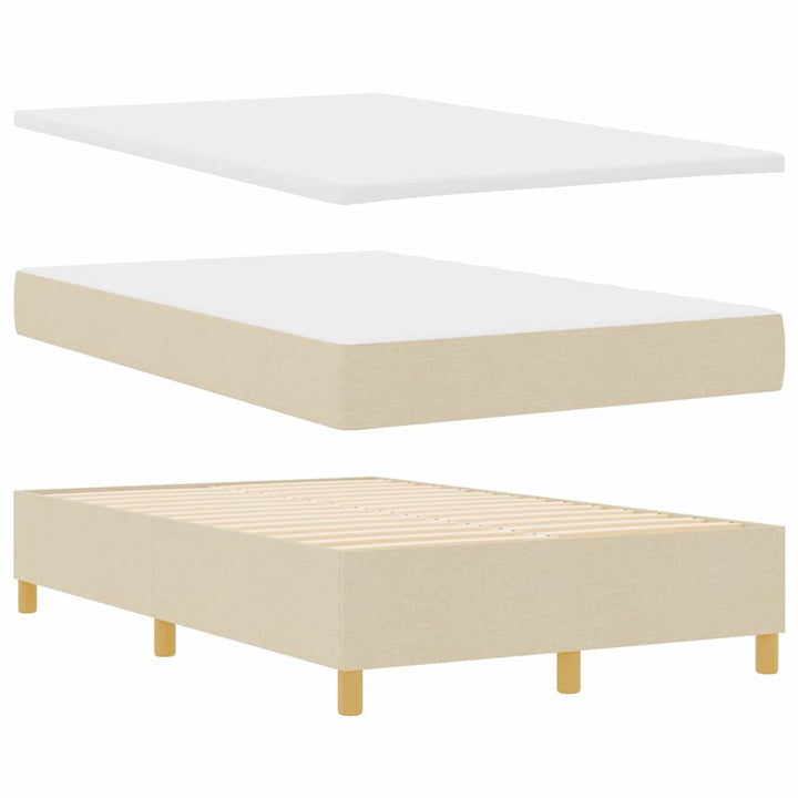 Box spring seng med madras Creme 120 x 190 cm Stof