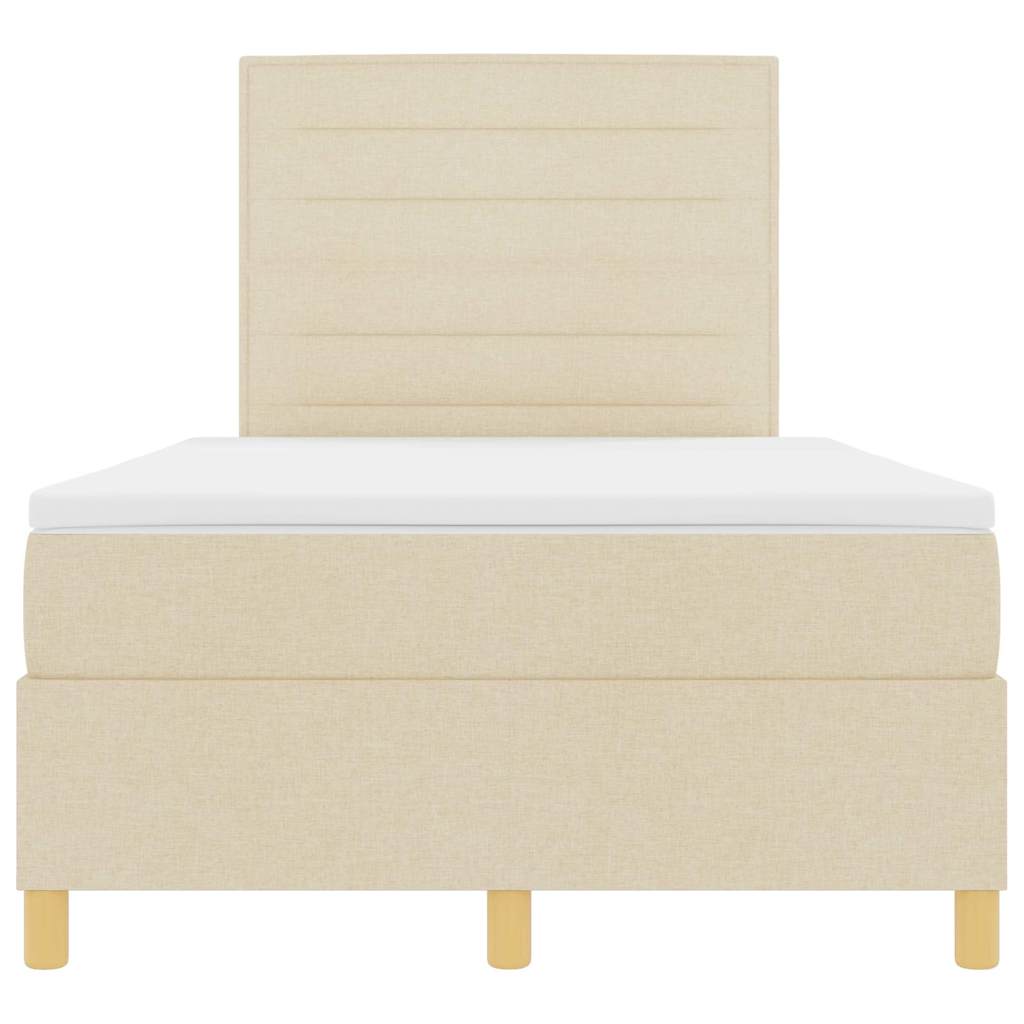 Box spring seng med madras Creme 120 x 190 cm Stof