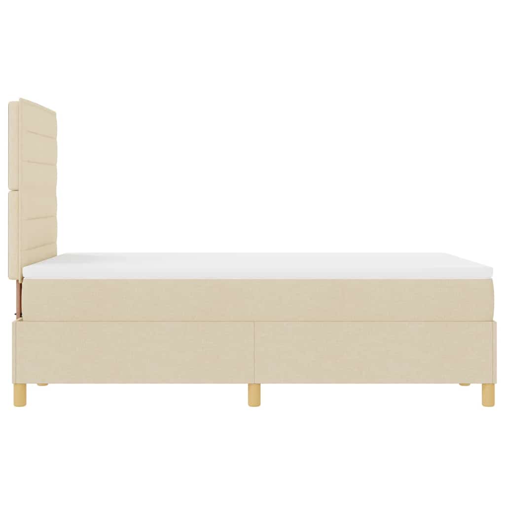 Box spring seng med madras Creme 120 x 190 cm Stof