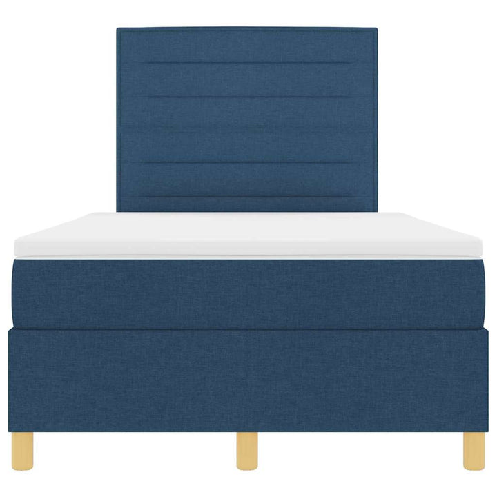 Box spring seng med madras med hovedgærde Blå 120 x 190 cm Stof