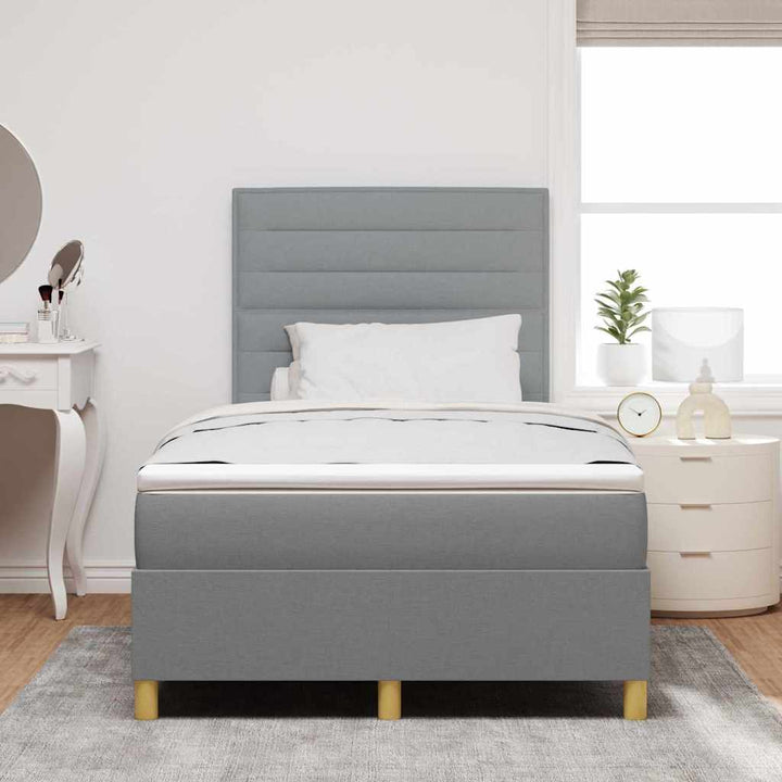 Box spring seng med madras Lysegrå 120 x 200 cm Stof