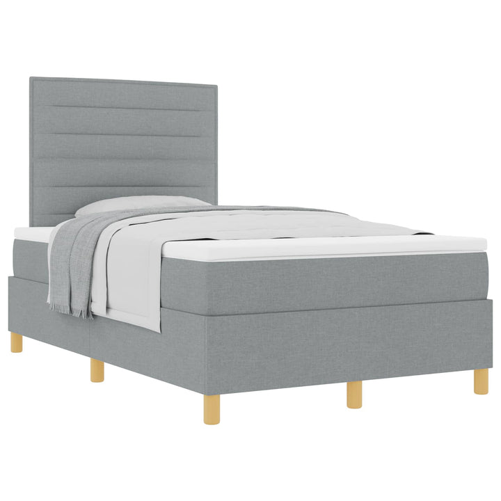 Box spring seng med madras Lysegrå 120 x 200 cm Stof