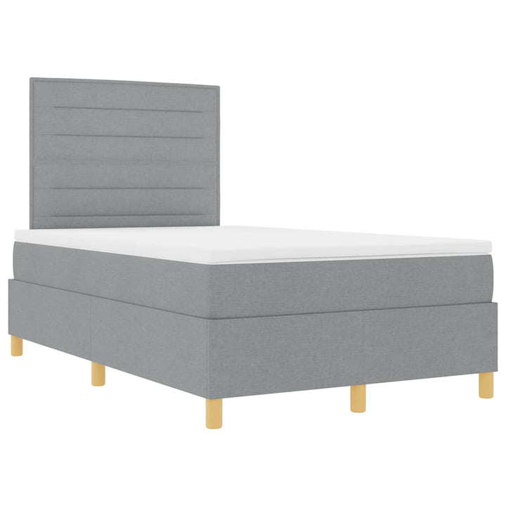 Box spring seng med madras Lysegrå 120 x 200 cm Stof