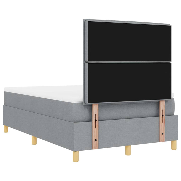 Box spring seng med madras Lysegrå 120 x 200 cm Stof