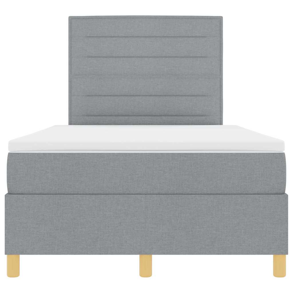Box spring seng med madras Lysegrå 120 x 200 cm Stof