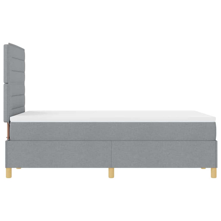 Box spring seng med madras Lysegrå 120 x 200 cm Stof