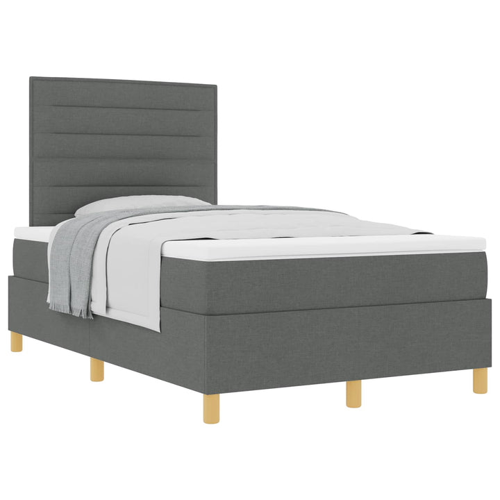 Box spring seng med madras Mørkegrå 120 x 200 cm Stof