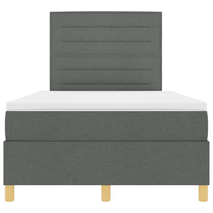 Box spring seng med madras Mørkegrå 120 x 200 cm Stof