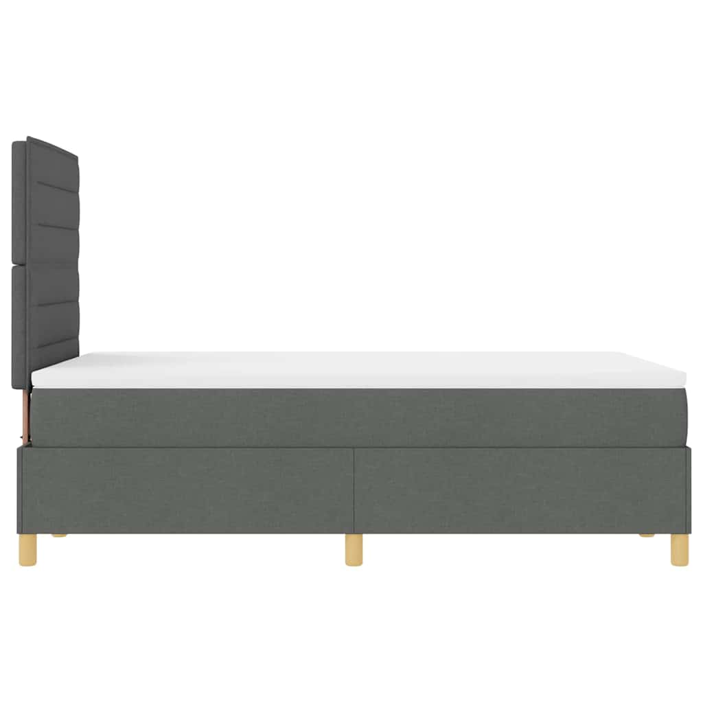 Box spring seng med madras Mørkegrå 120 x 200 cm Stof