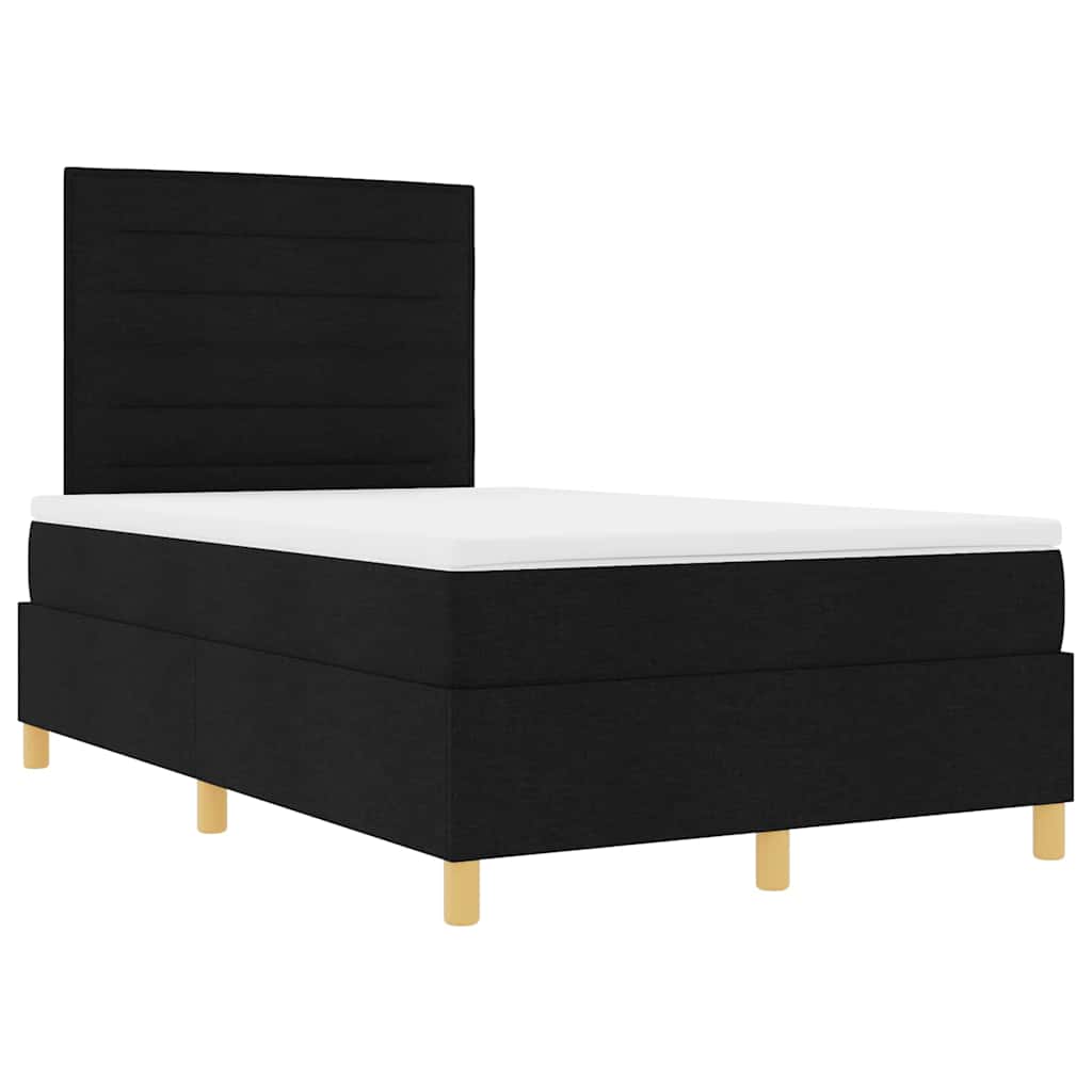 Box spring seng med madras Sort 120 x 200 cm Stof