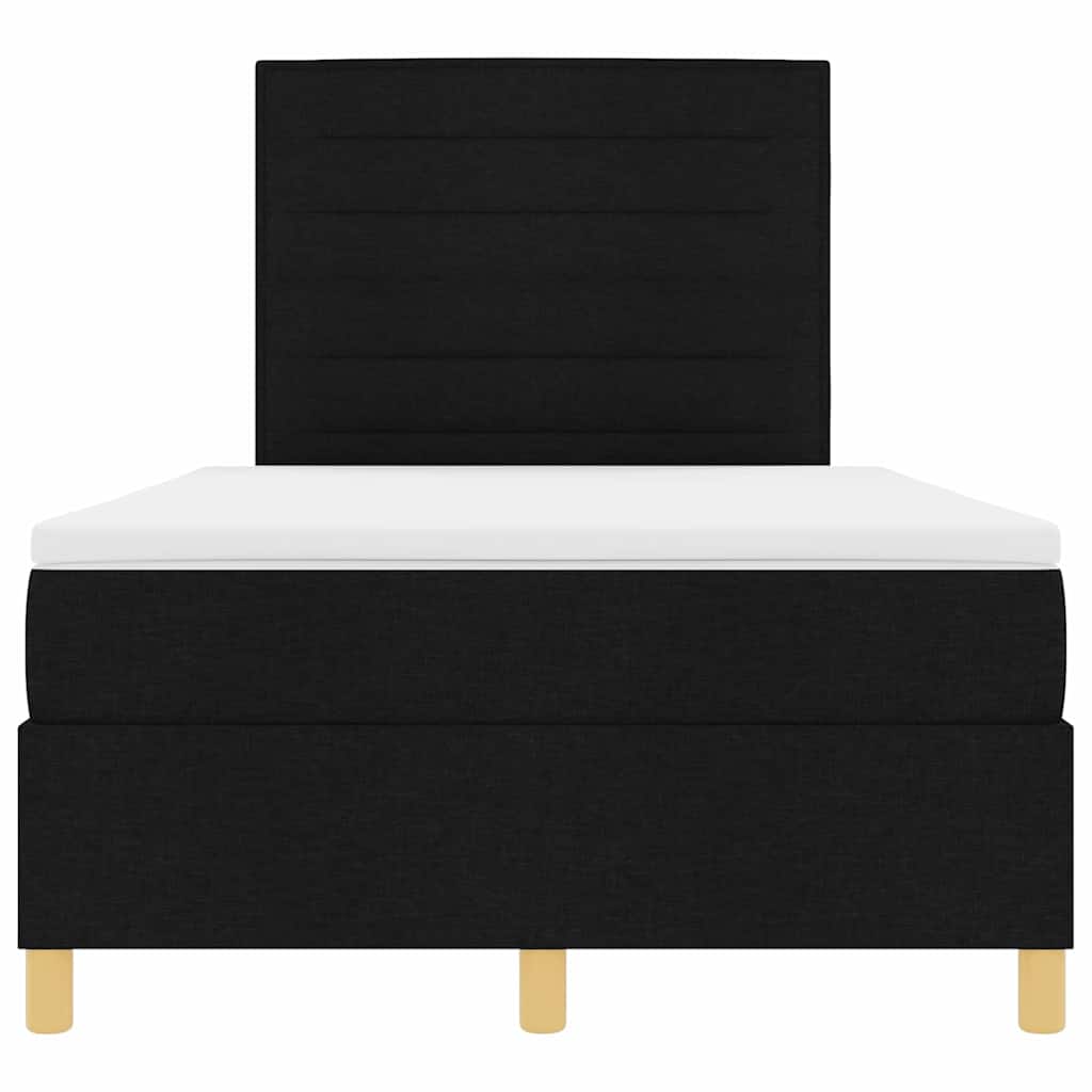 Box spring seng med madras Sort 120 x 200 cm Stof