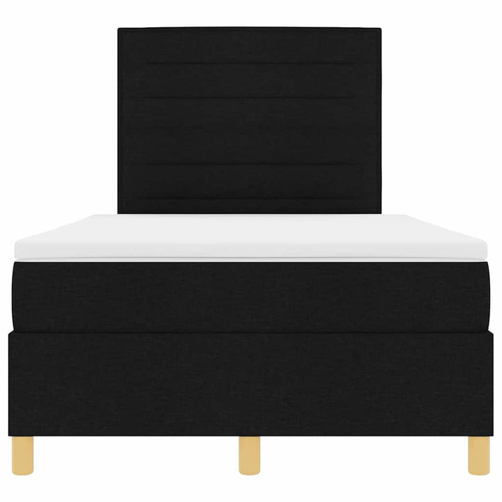 Box spring seng med madras Sort 120 x 200 cm Stof