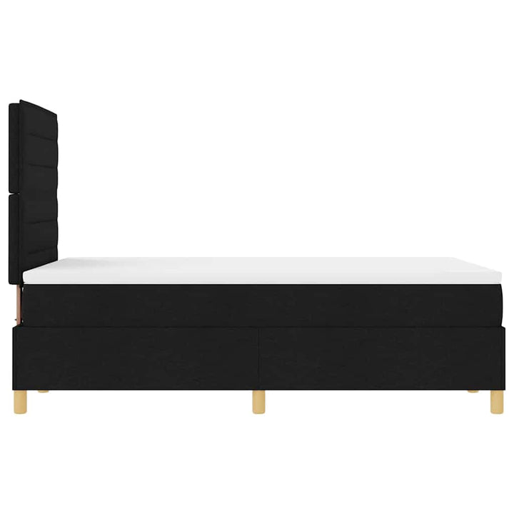 Box spring seng med madras Sort 120 x 200 cm Stof