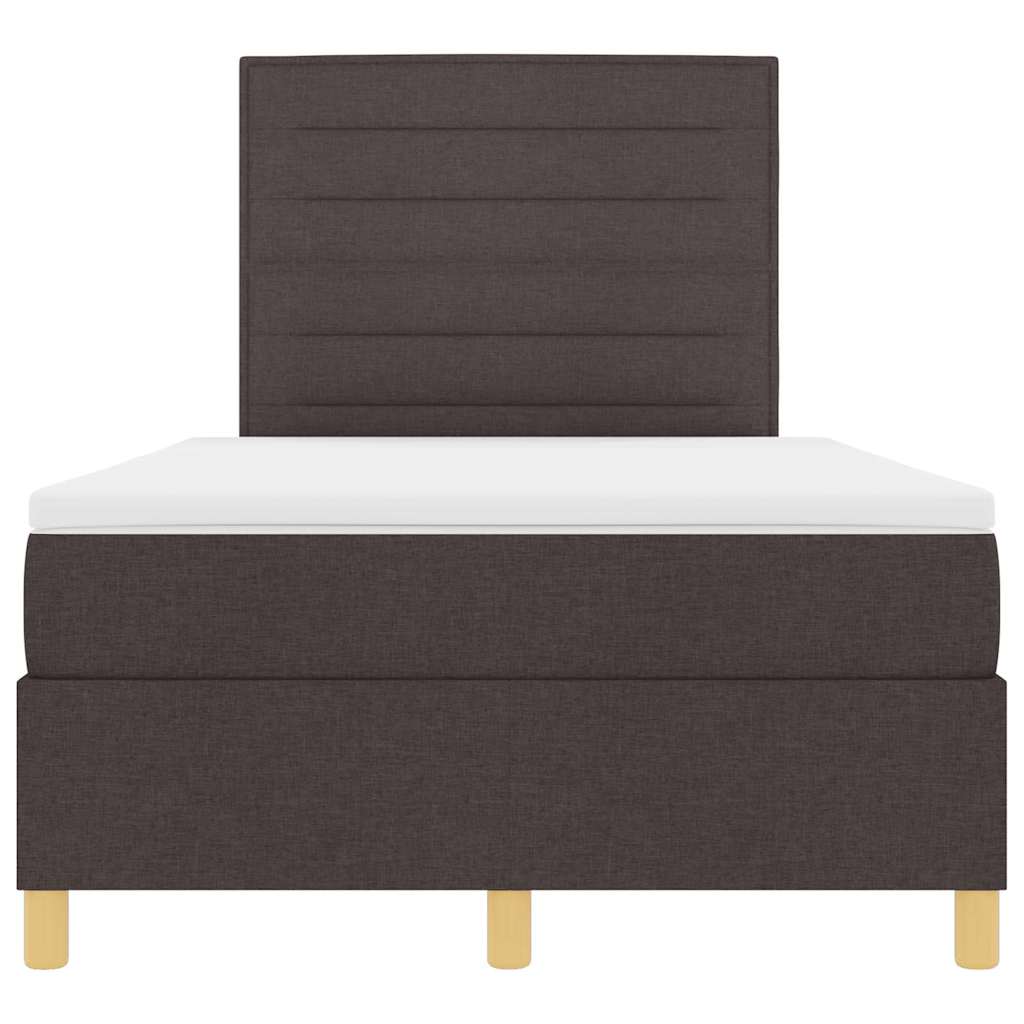 Box spring seng med madras Mørk Brun 120 x 200 cm Stof