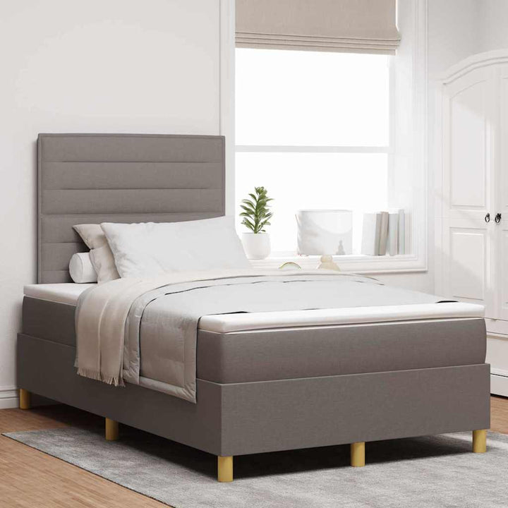 Box spring seng med madras Gråbrun 120 x 200 cm Stof