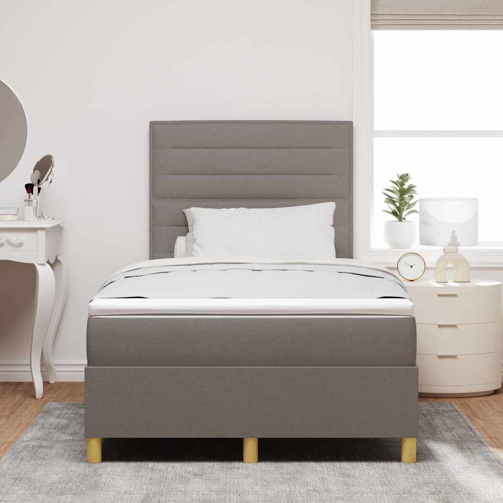 Box spring seng med madras Gråbrun 120 x 200 cm Stof
