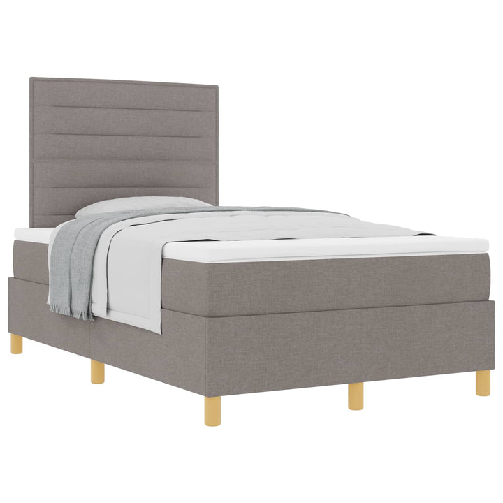 Box spring seng med madras Gråbrun 120 x 200 cm Stof