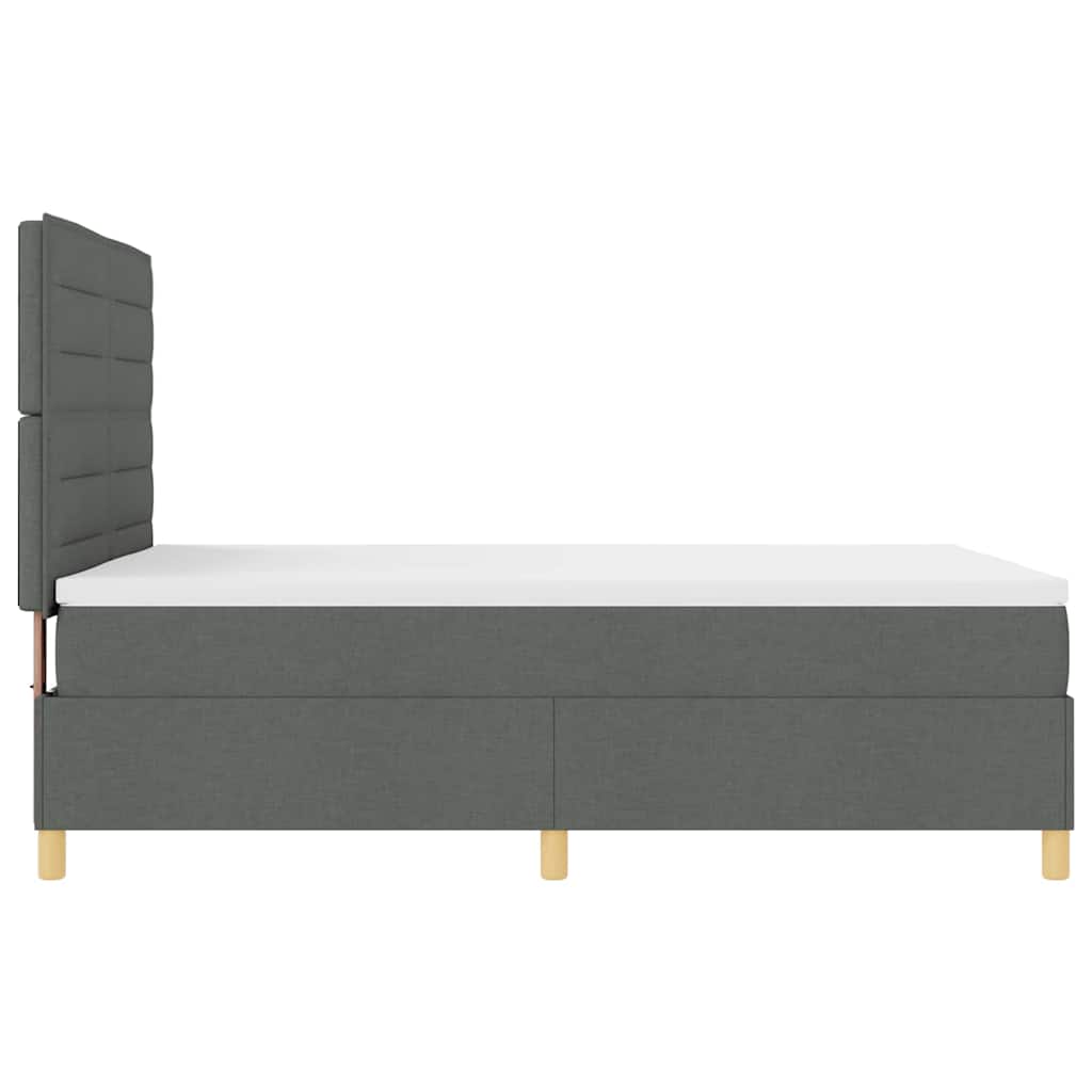 Box spring seng med madras Mørkegrå 140 x 190 cm Stof