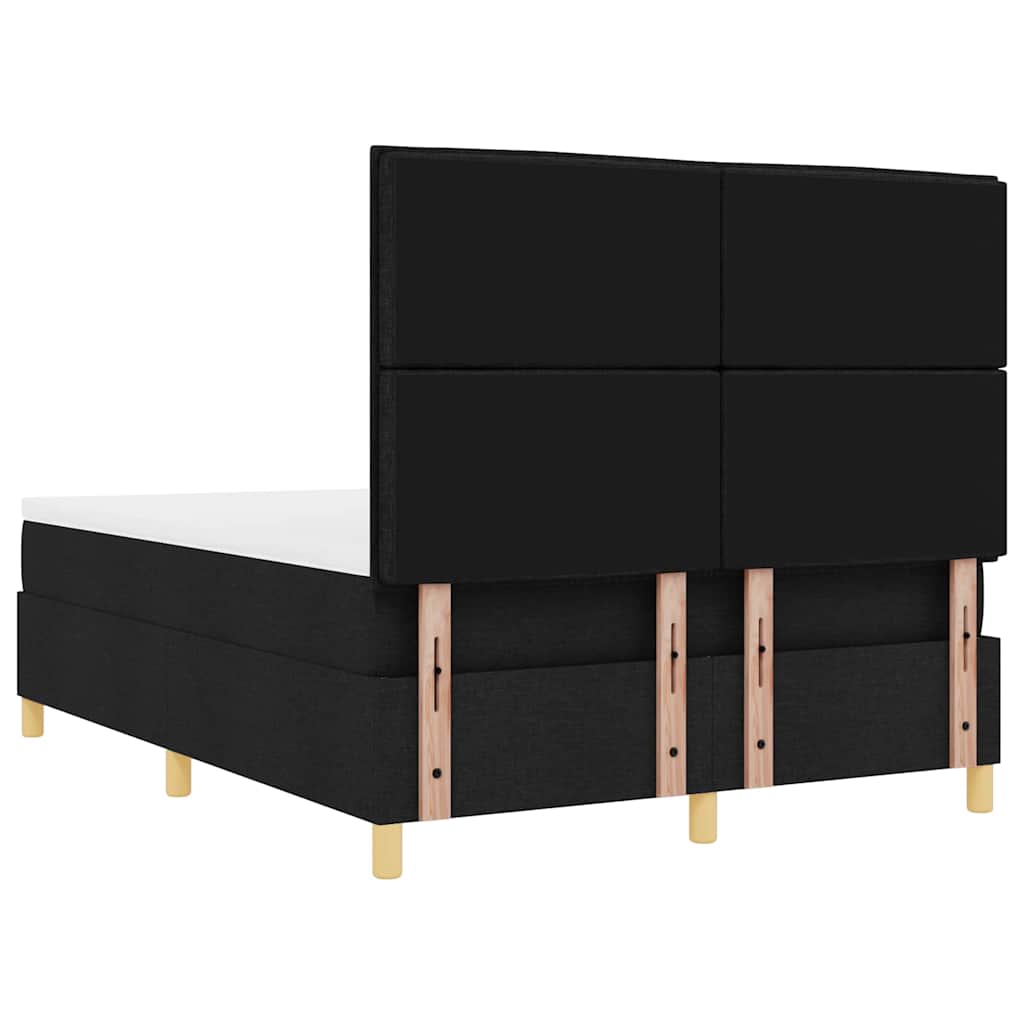 Box spring seng med madras Sort 140 x 190 cm Stof