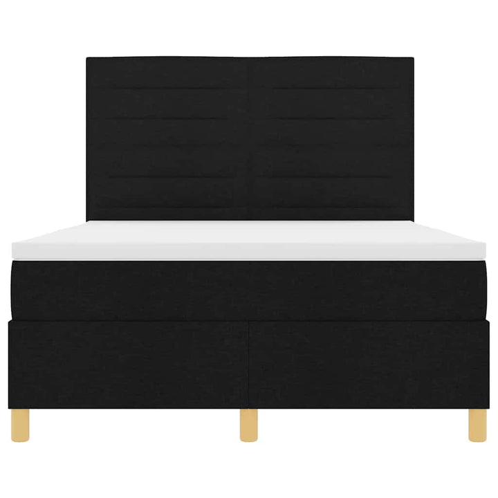 Box spring seng med madras Sort 140 x 190 cm Stof
