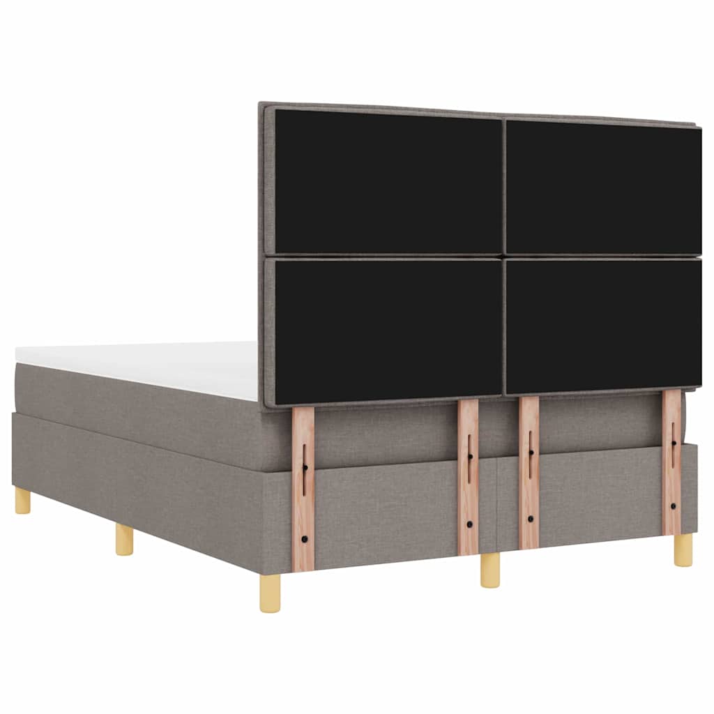 Box spring seng med madras Gråbrun 140 x 190 cm Stof